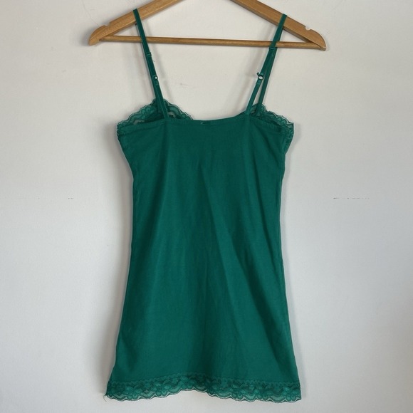 Womens Y2K Lace Trim Cami Tank Top Size M Longline Coquette - Picture 6 of 9